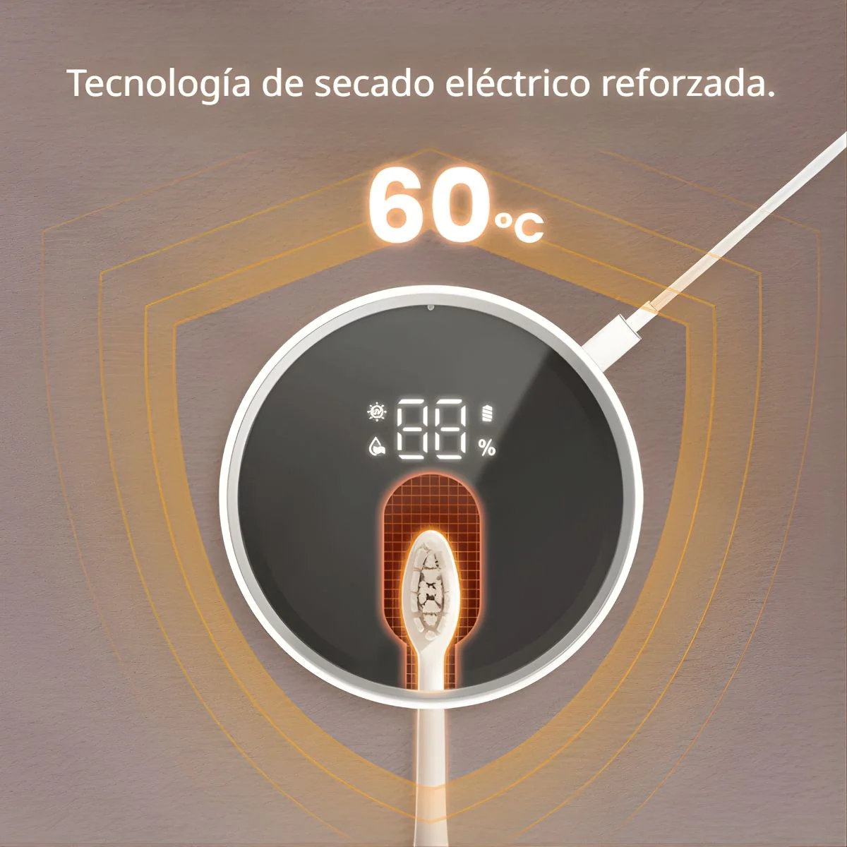 Esterilizador De Cepillo De Dientes Con Luz UVC+UVA De 5V. Soporte De Pared Para Cepillo De Plástico ABS Con Secado Automático Y Sensor Infrarrojo. - Image 3