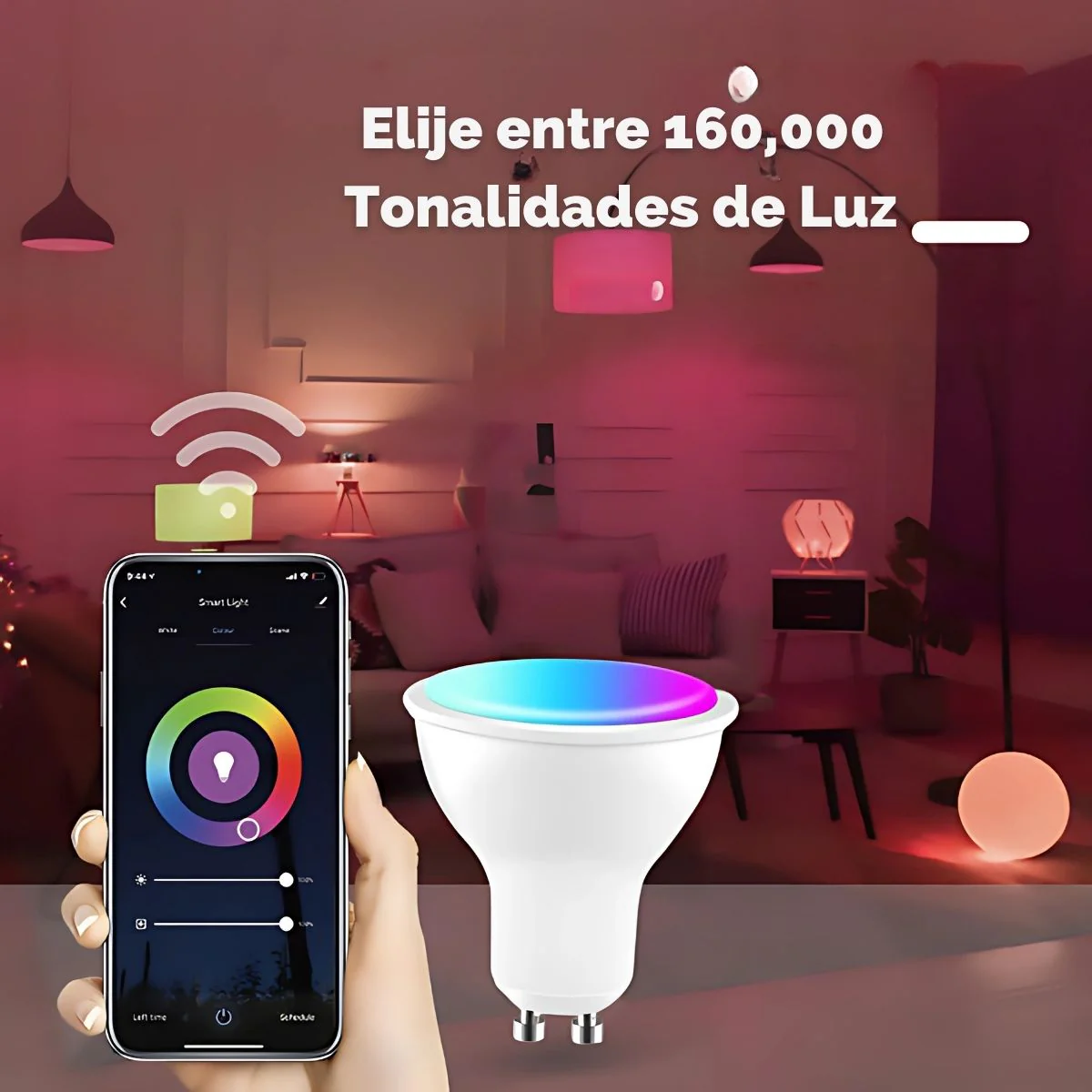 Foco LED Inteligente GU10 RGB Con App Y Control Remoto 5W. Bombilla Regulable Con Wifi+Bluetooth Compatible Con Alexa Y Google Assistant. Bombillos - Image 2