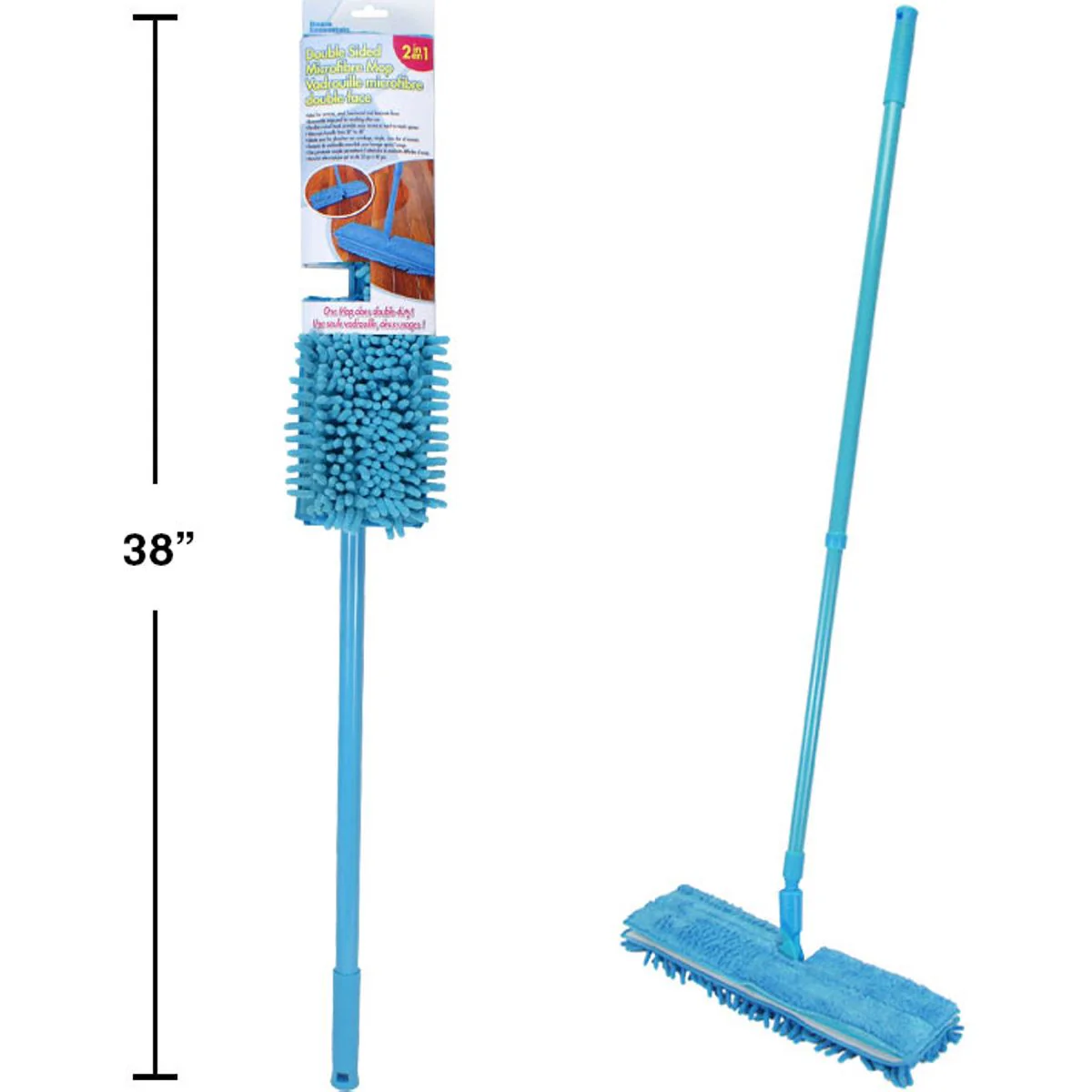 Fregona Trapeador De Microfibra 2 En 1 Con Mango Ajustable - Image 9