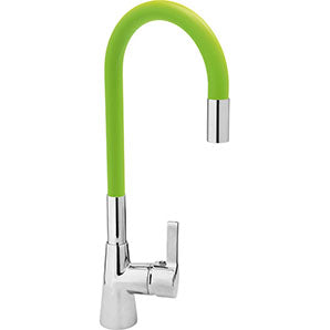Grifo De Cocina Flexible Verde. Pluma Llave De Fregadero De Cocina Con Caño Flexible.