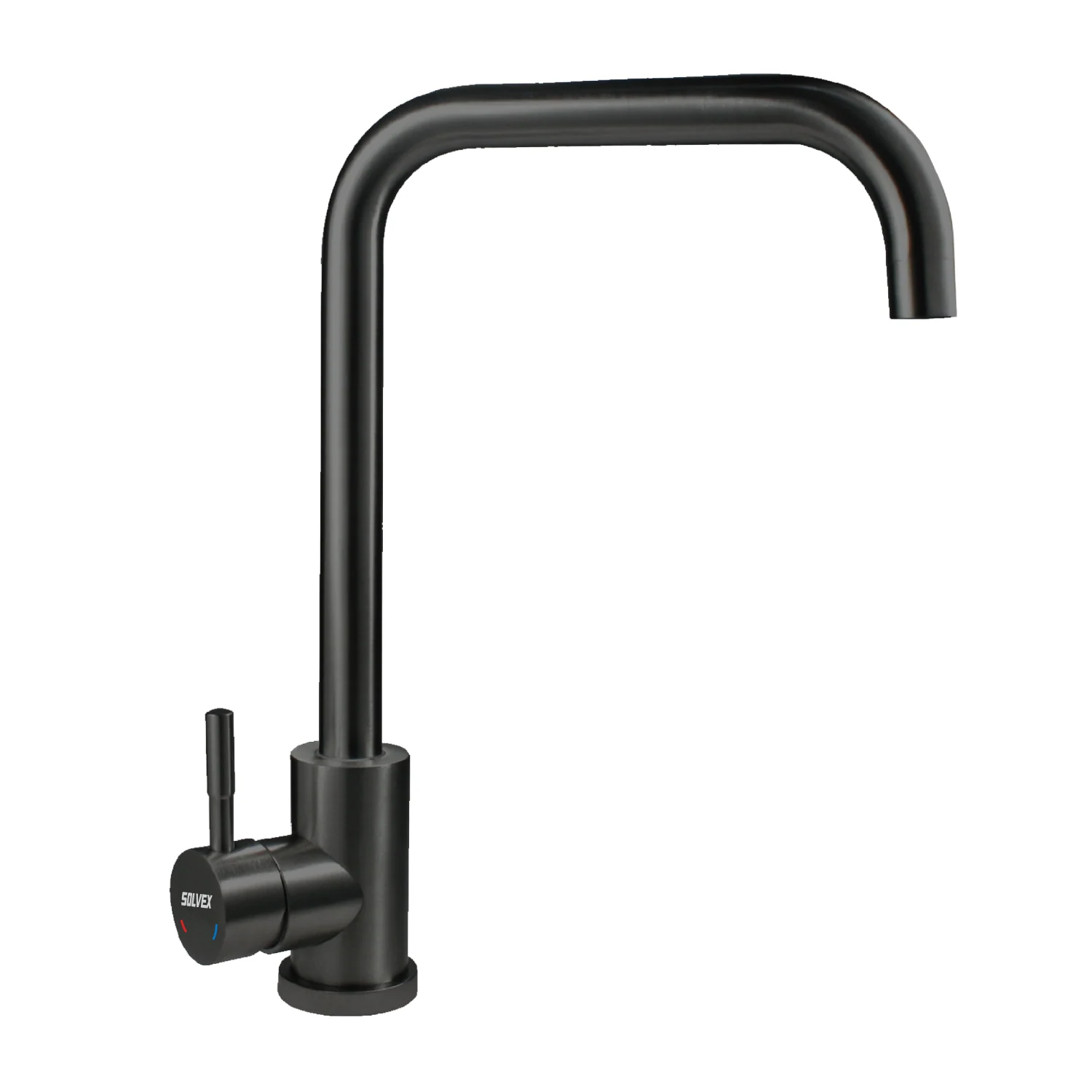 Grifo De Fregador. Color Negro Mate. Acero Inoxidable. Pluma Llave Mezcladora Para Cocina. Cuello Recto Con Ángulo De 90°. - Image 2