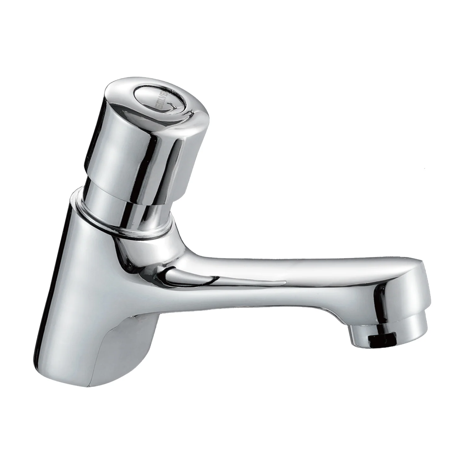 Grifo Para Lavamanos De Latón Cromado Tipo Pulsador. Pluma Llave Individual De Baño Con Cierre Automático. - Image 2
