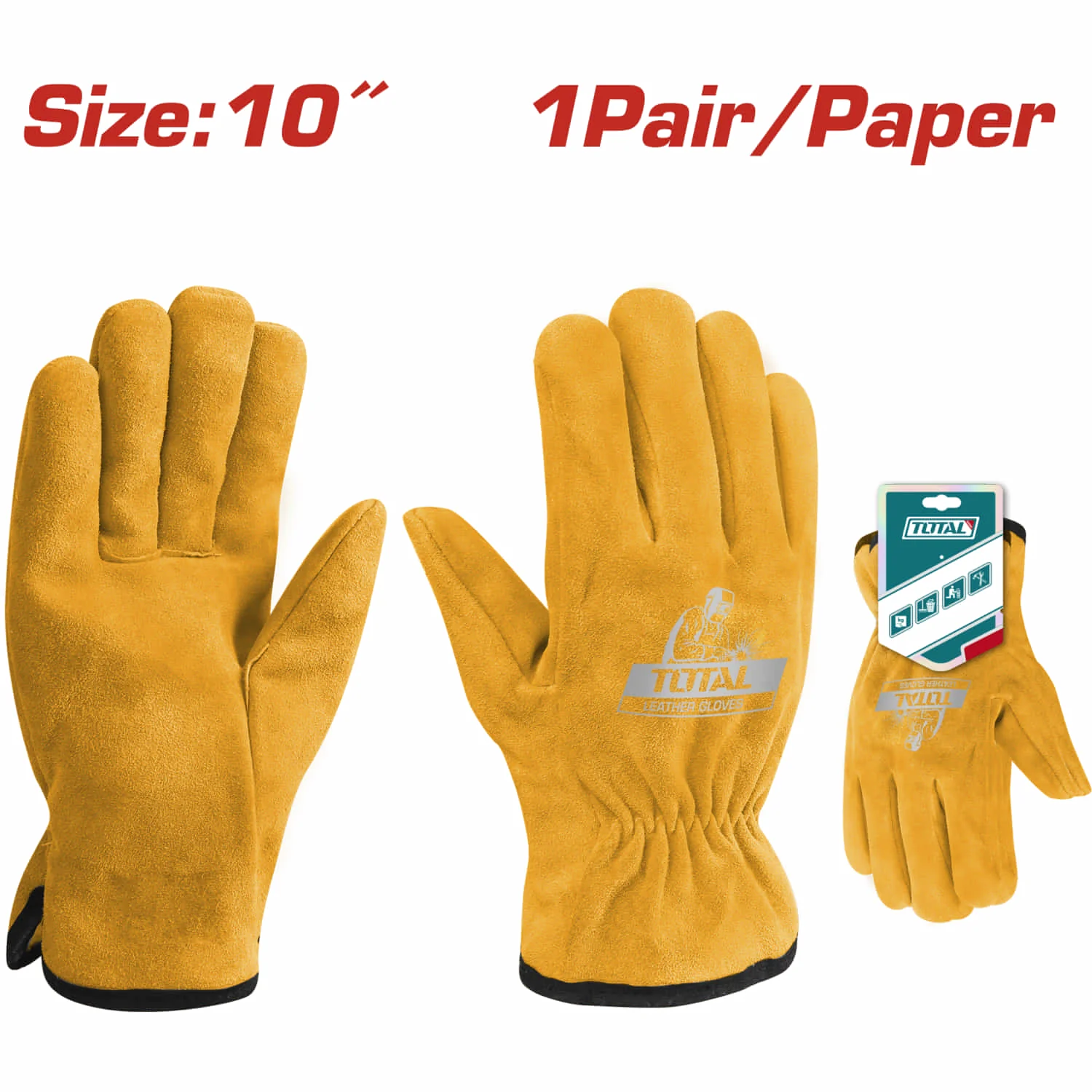 Guantes De Cuero 10" Forro Completo Mano Completa. Guantes De Soldador. 1 Par. - Image 2