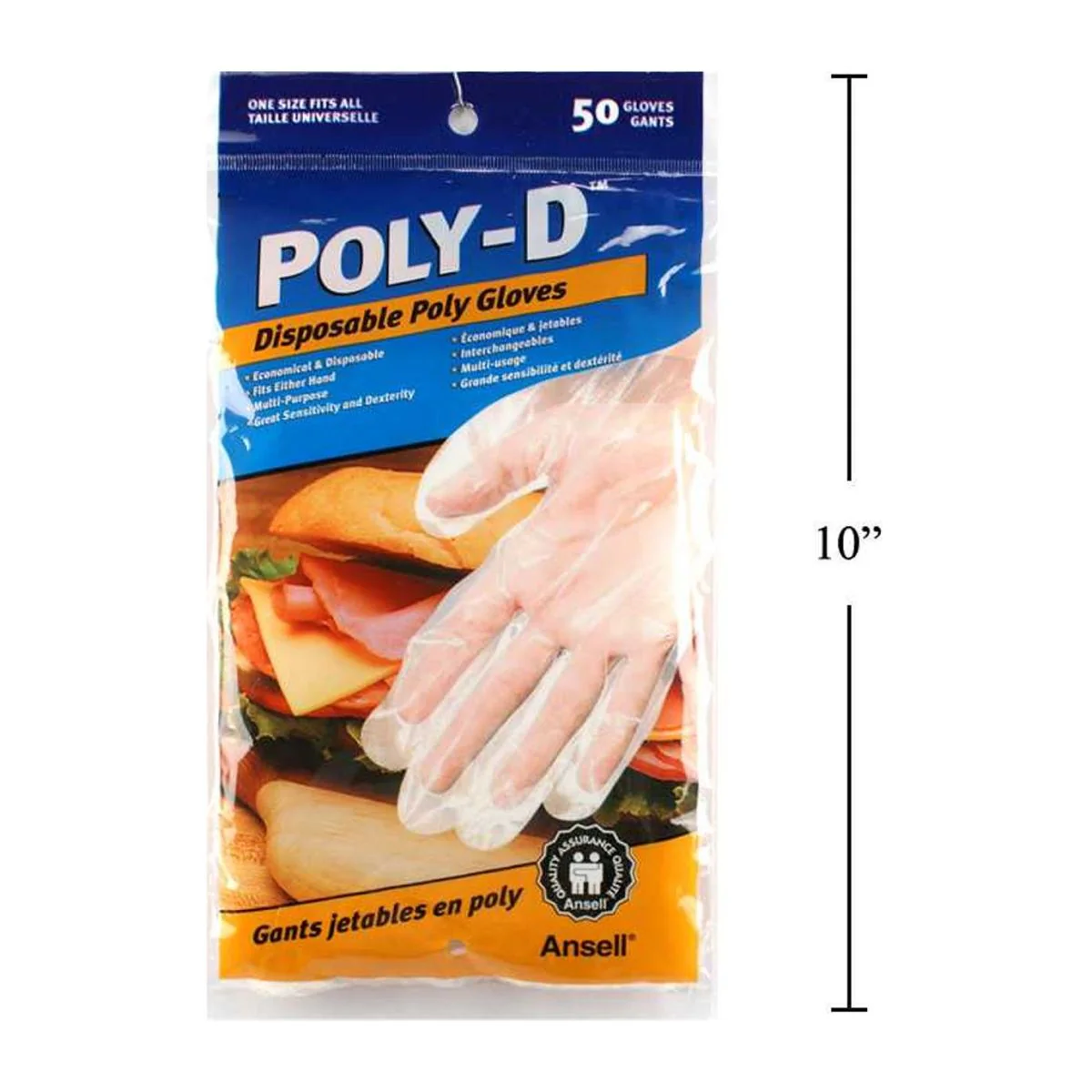 Guantes Desechables De Polietileno Paquete De 50 Guantes Desechables De Polietileno, "Poly-D" - Image 2