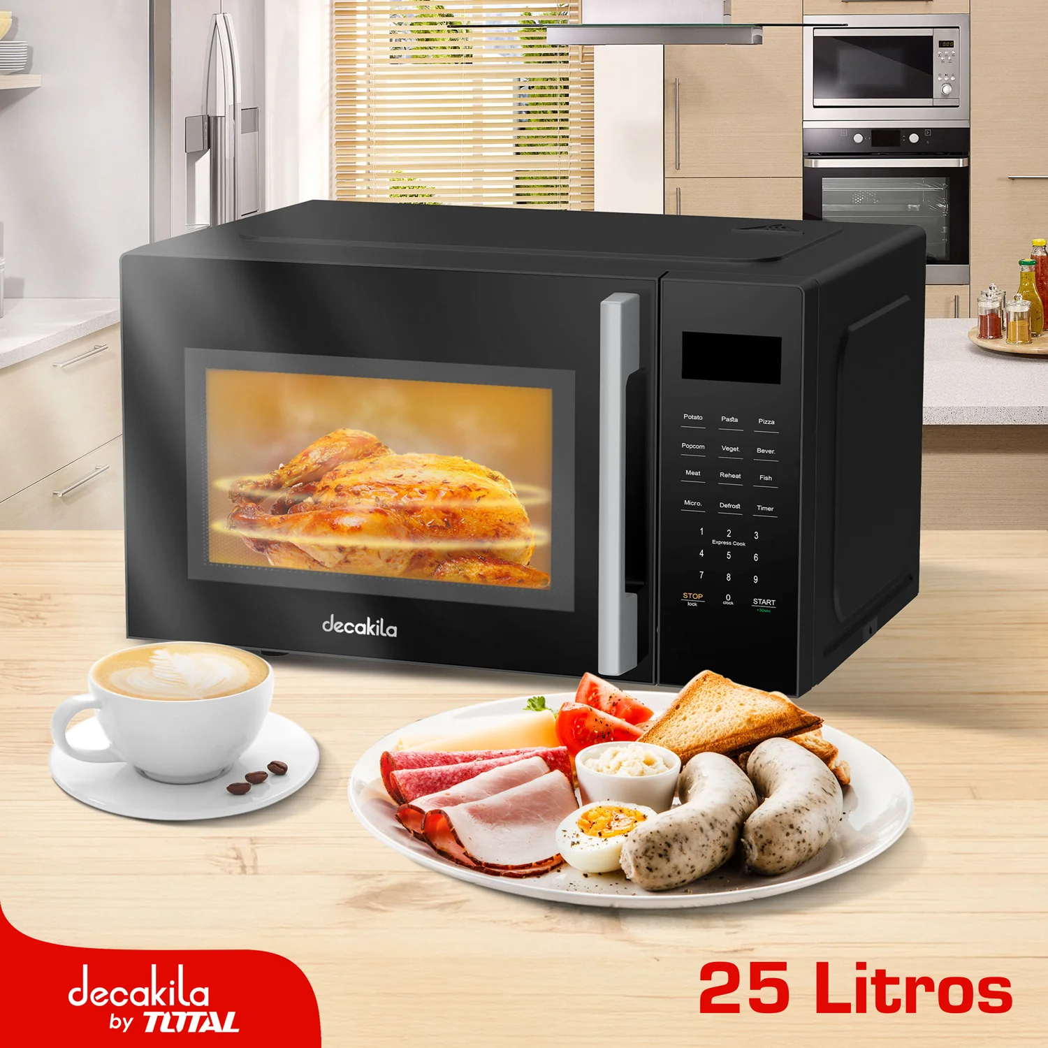 Horno Microondas Grande 25L 1350W