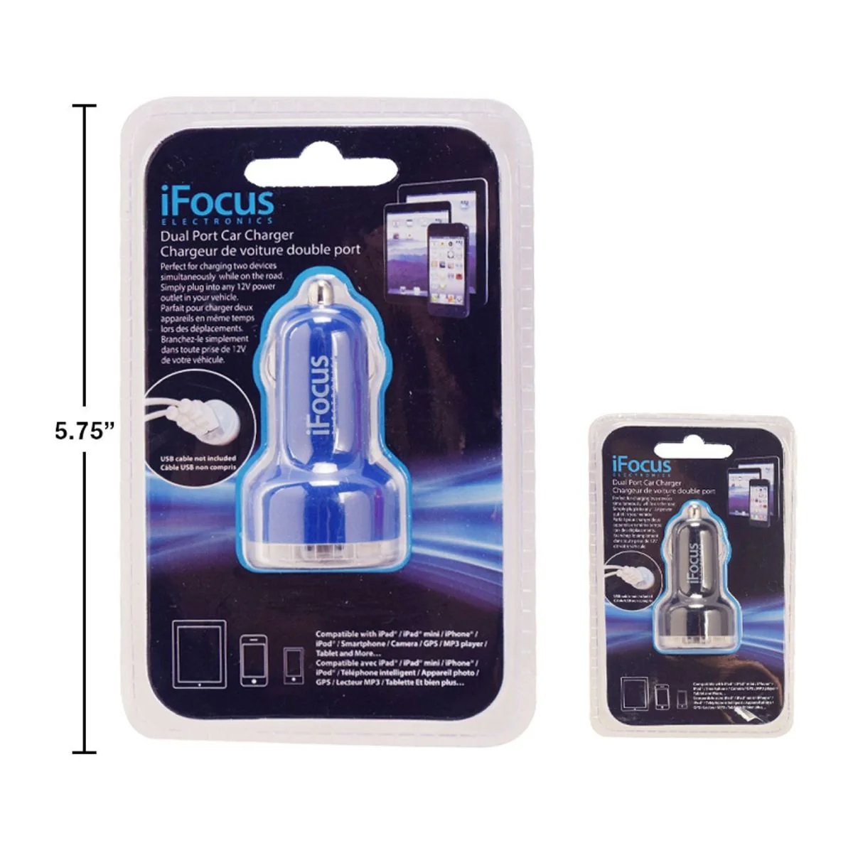 Ifocus, Cargador De Coche USB De Doble Puerto, 2 Clrs, Salida: 2A - Image 5
