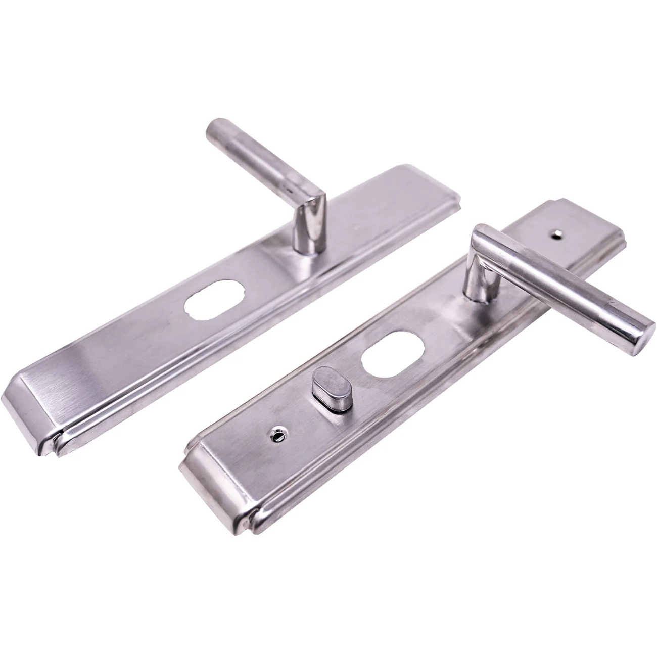 Juego De Maniguetas Para Puerta De Seguridad Universal Izquierda Y Derecha. Acero Cromado. Modelo 0603 - Image 3