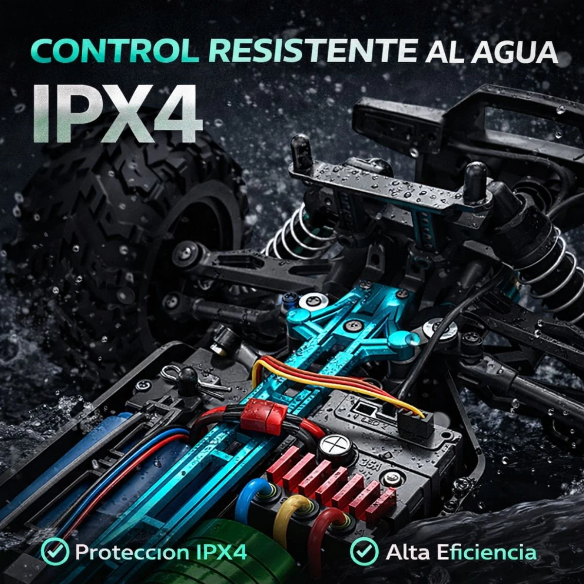 Juguete Carro Todoterreno A Control Remoto 1:16 4WD De Alta Velocidad. Camioneta Off Road Con Luces LED Y Batería Recargable 16106 Pro. - Image 4
