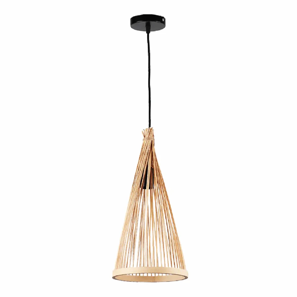 Lámpara Colgante De Madera 1XE27 Iluminación Moderna 200X1400mm - Image 2