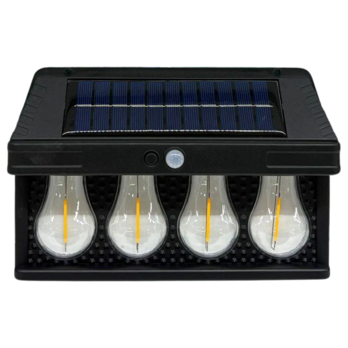 Lámpara LED De Pared De 4 Bombillos Con Panel Solar. Luz LED Con Sensor De Movimiento. Luces De 5.5V 4W Con Duración De Hasta 10 Horas.