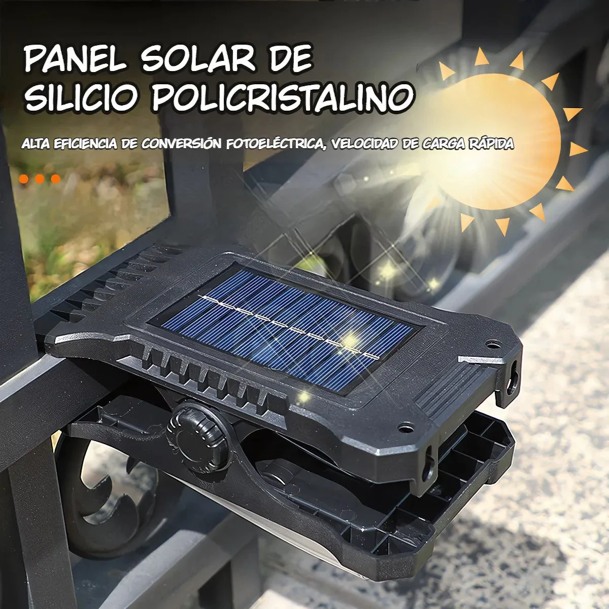 Lámpara Solar LED Para Exterior Con Sensor De Movimiento. Foco De Pared Con Clip Y Panel Solar. Luz Para Jardines O Patios. - Image 2