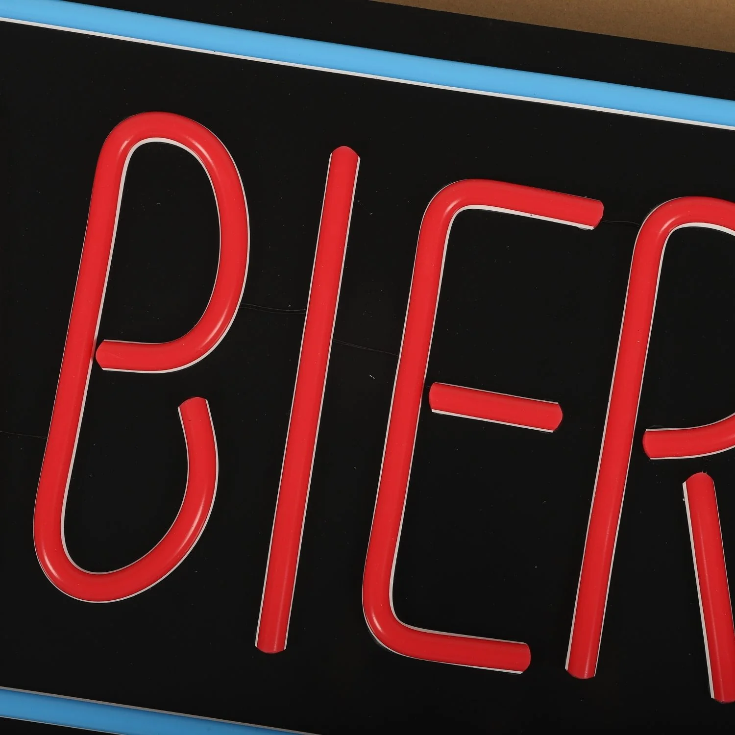 Letrero LED NEON ABIERTO, 50X25cm, Marco Azul Y Texto Rojo, 110V Con Cadena Para Colgar. Moderno Y Llamativo. Rotulo Neón Abierto - Image 5