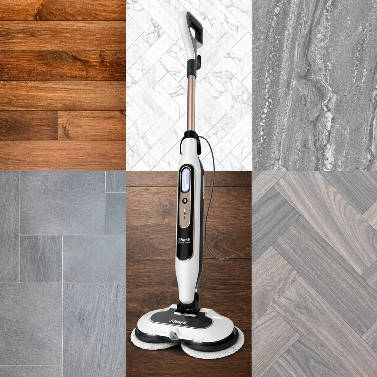 Limpiador A Vapor Eléctrico Shark Steam & Scrub 120V. Limpieza Y Desinfección Con Vapor Y Cepillos Giratorios Para Pisos. Incluye 2 Almohadillas De Microfibra. - Image 3