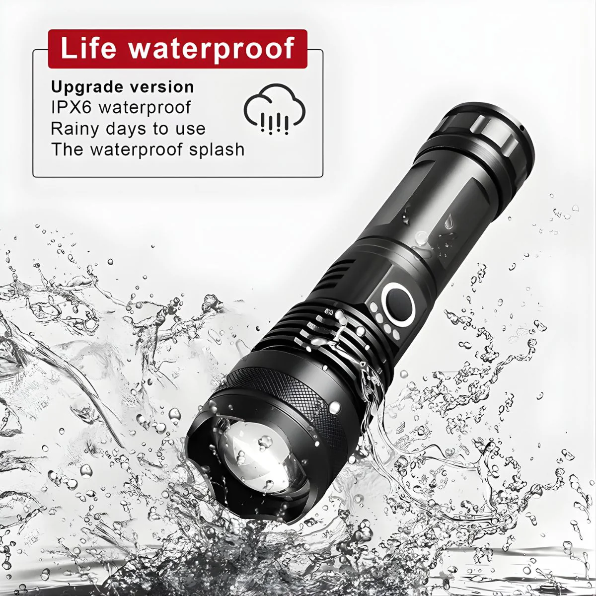 Linterna LED De Alta Potencia Con Zoom Telescópico. Luz Táctica De 10W Recargable USB-C. 4 Modos Con Función SOS. - Image 4