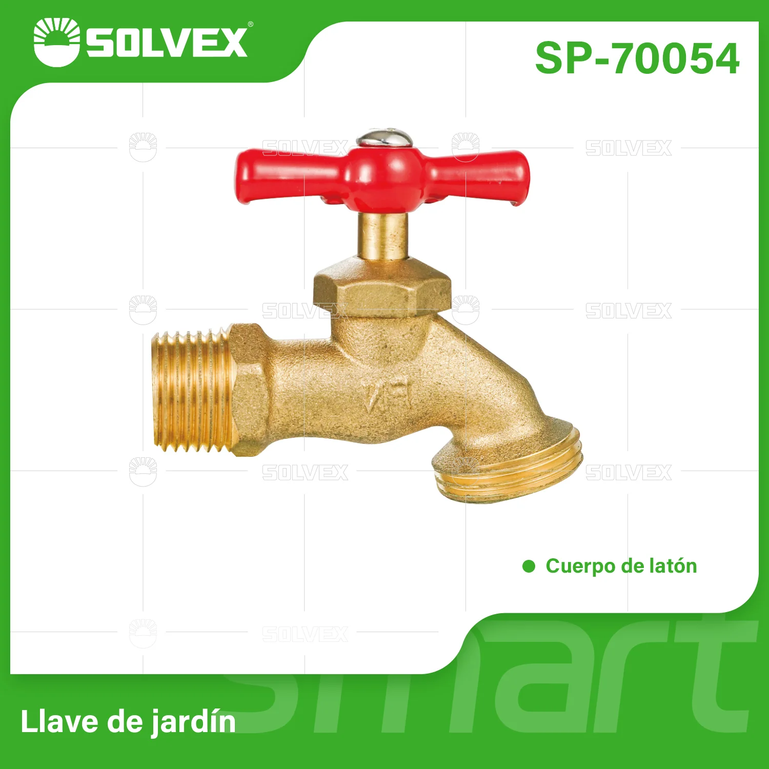 Llave De Agua Con Rosca Para Manguera 1/2" Y 3/4" Cuerpo De Latón. Uso En Jardín Y Tomas De Agua.