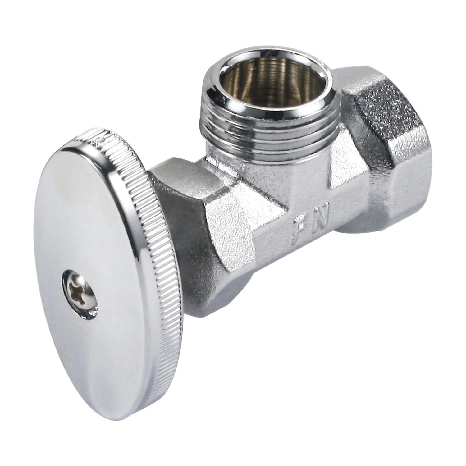 Llave De Ángulo 1/2" X 1/2" Cromada De Zinc. Válvula Angular Para Lavamanos, Fregador E Inodoro. - Image 2