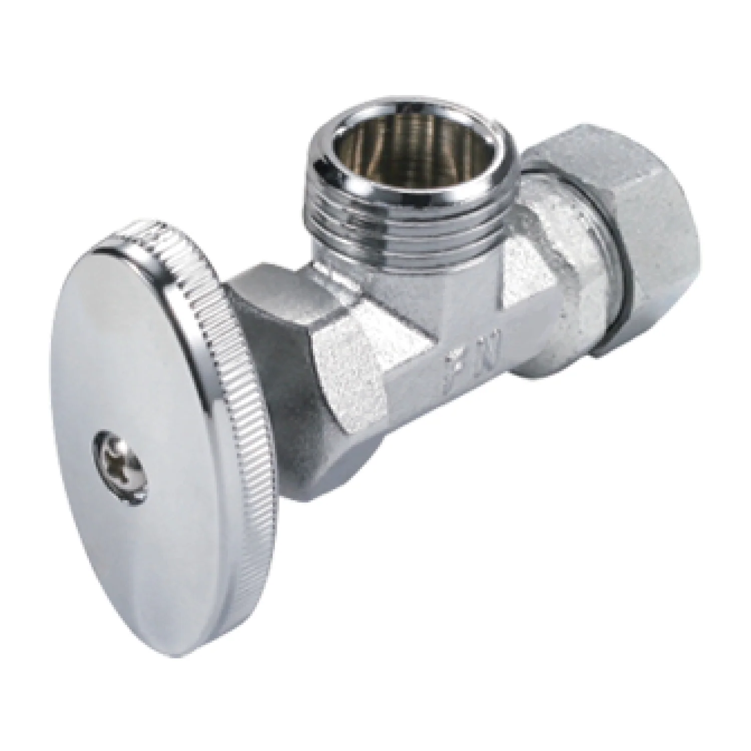 Llave De Ángulo 1/2"X1/2" De Zinc Cromado. Válvula Angular Para Agua Con Mango De Plástico. - Image 2