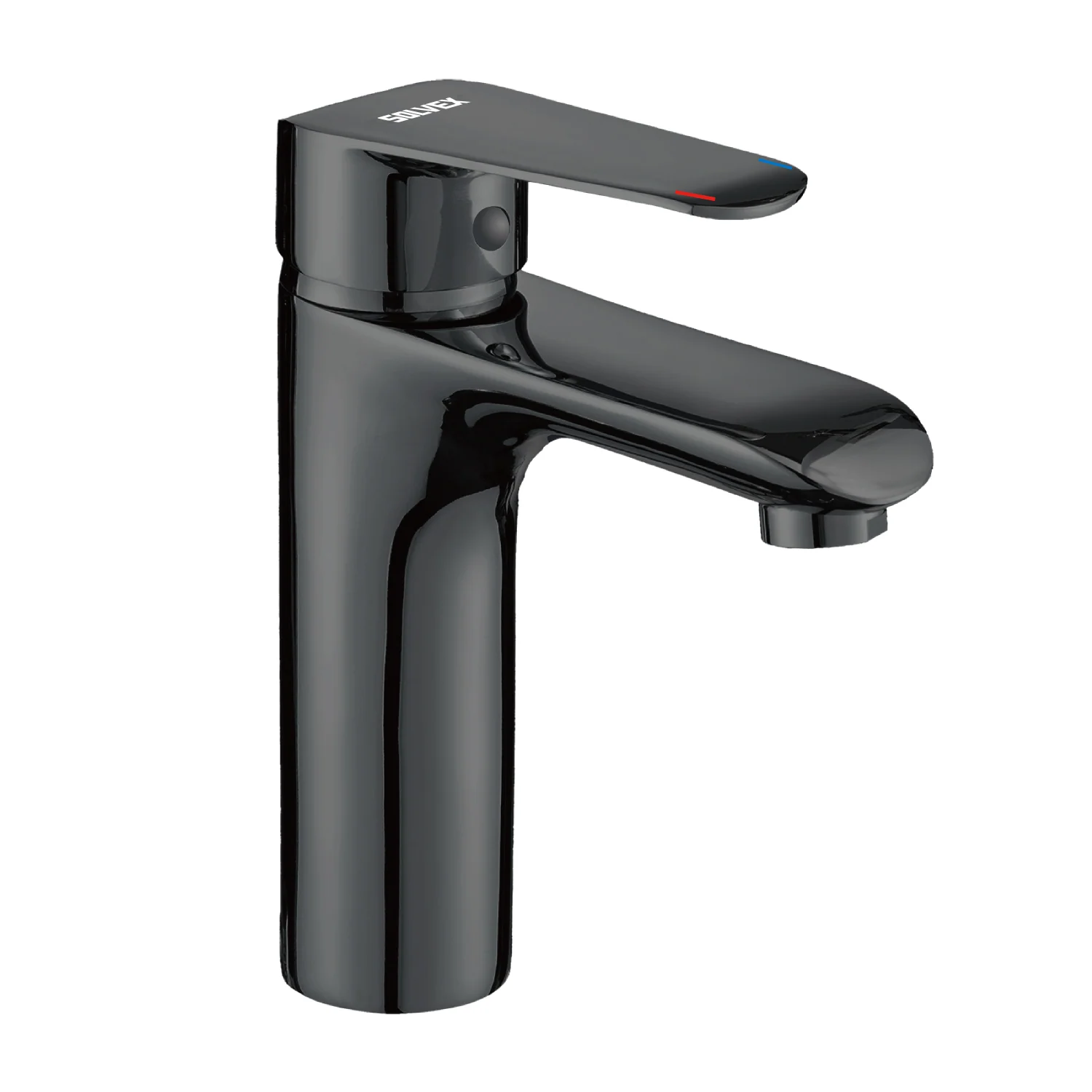 Llave De Lavamanos Individual. Grifo Para Lavabo De Zinc. Color Negro. Pluma Agua Fría Y Caliente. - Image 2