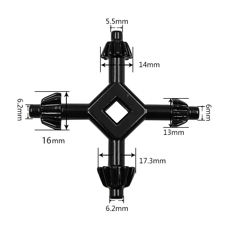 Llave Universal Para Taladros De 4 Vías, Tamaños 1/2" 9/16" 5/8 " 11/16" - Image 4