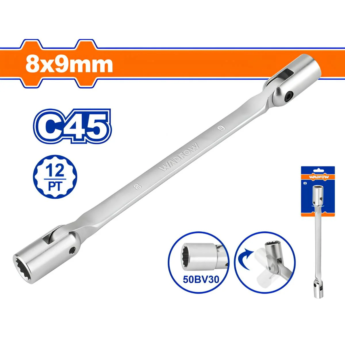 Llaves Doble Flexible De 12 Puntos. Giratoria. C45. - Image 3