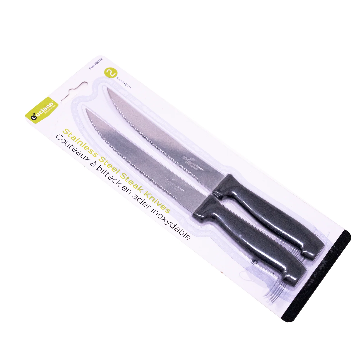 Luciano Cuchillo Para Bistec Carnes De 8.5 "S / S, 2 Piezas, Mango De Plástico - Image 4