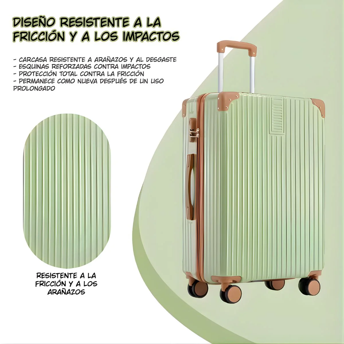 Maleta De Viaje 20" De Alto Con Candado De Combinación Integrado. Incluye Puerto USB, Porta Vaso Y Ruedas 360°. - Image 5