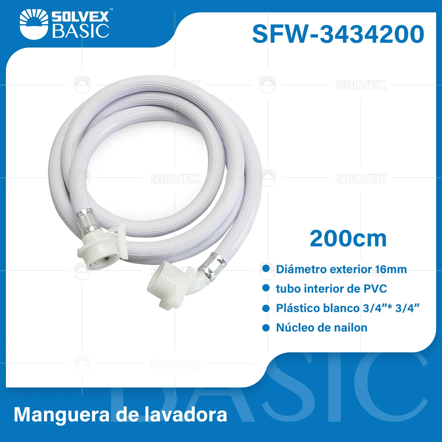 Mangueras De Abasto Para Lavadoras 3/4"X3/4". Tubos PVC Reforzado. - Image 3