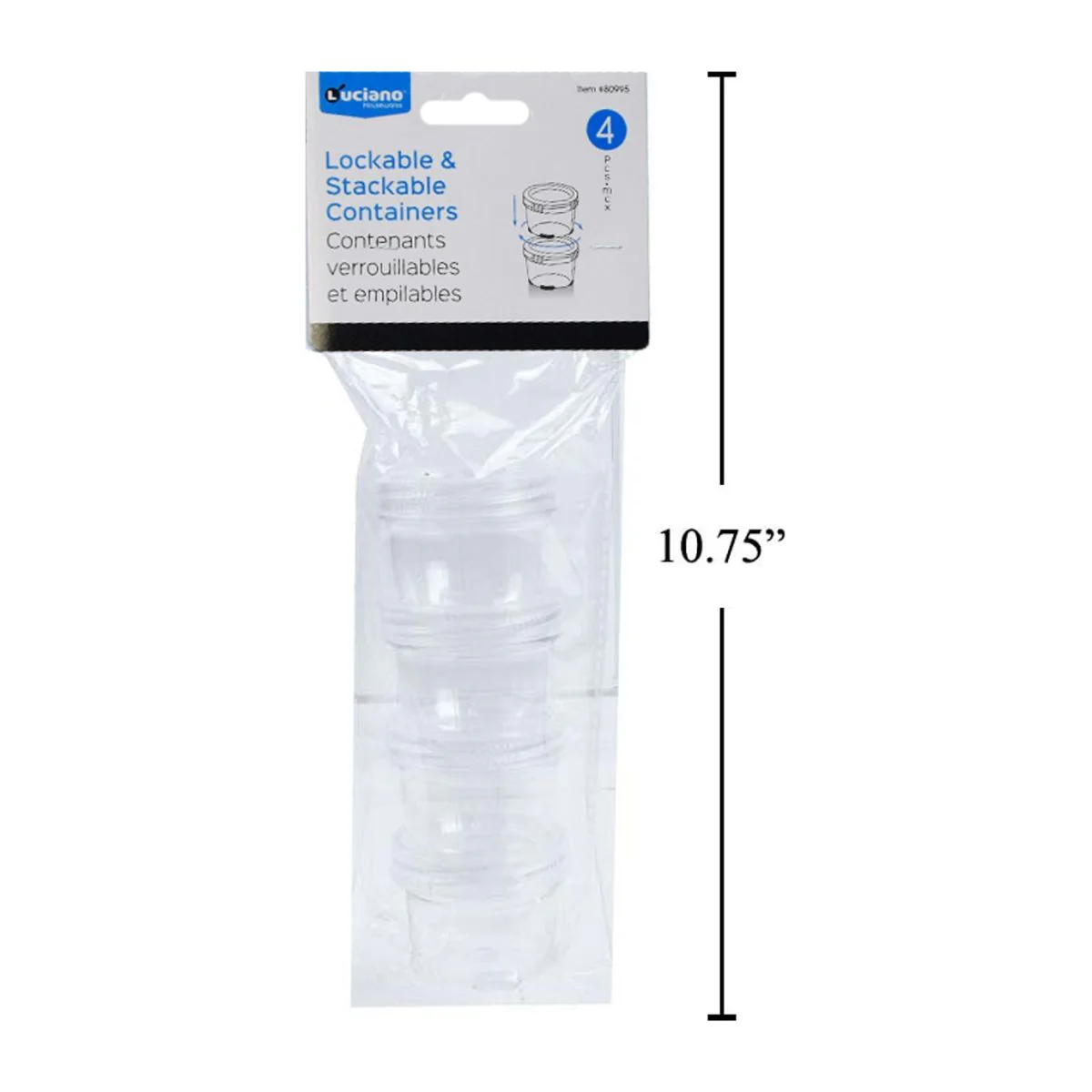 Mini Contenedor Luciano De 4 Piezas, Transparente, Bloqueable Y Apilable - Image 4