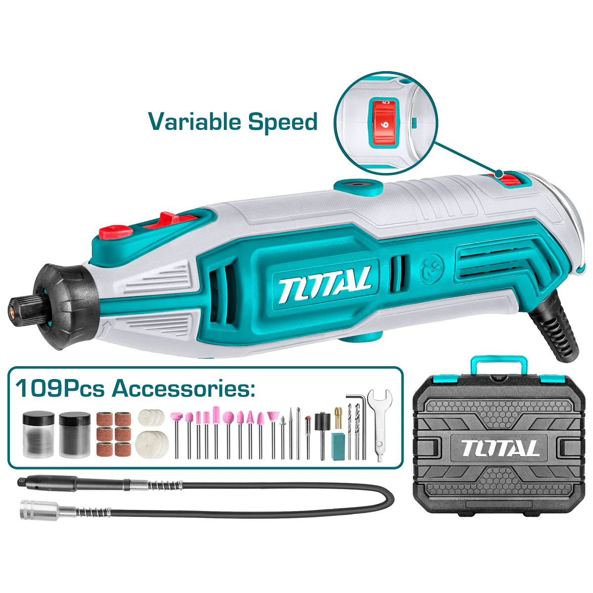 Mini Mototool 110V-120V~60Hz 130W. Set De 109 Piezas.