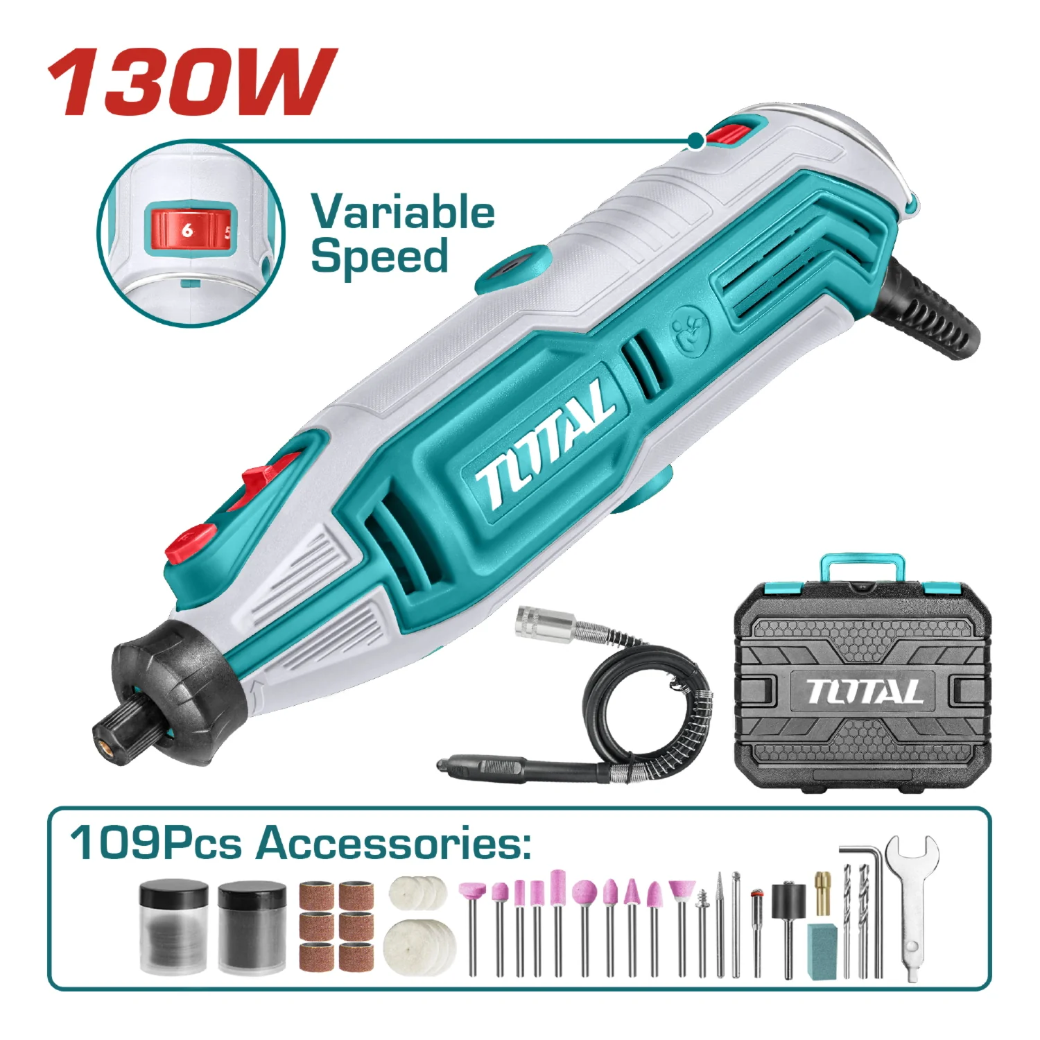 Mini Mototool 110V-120V~60Hz 130W. Set De 109 Piezas. - Image 2