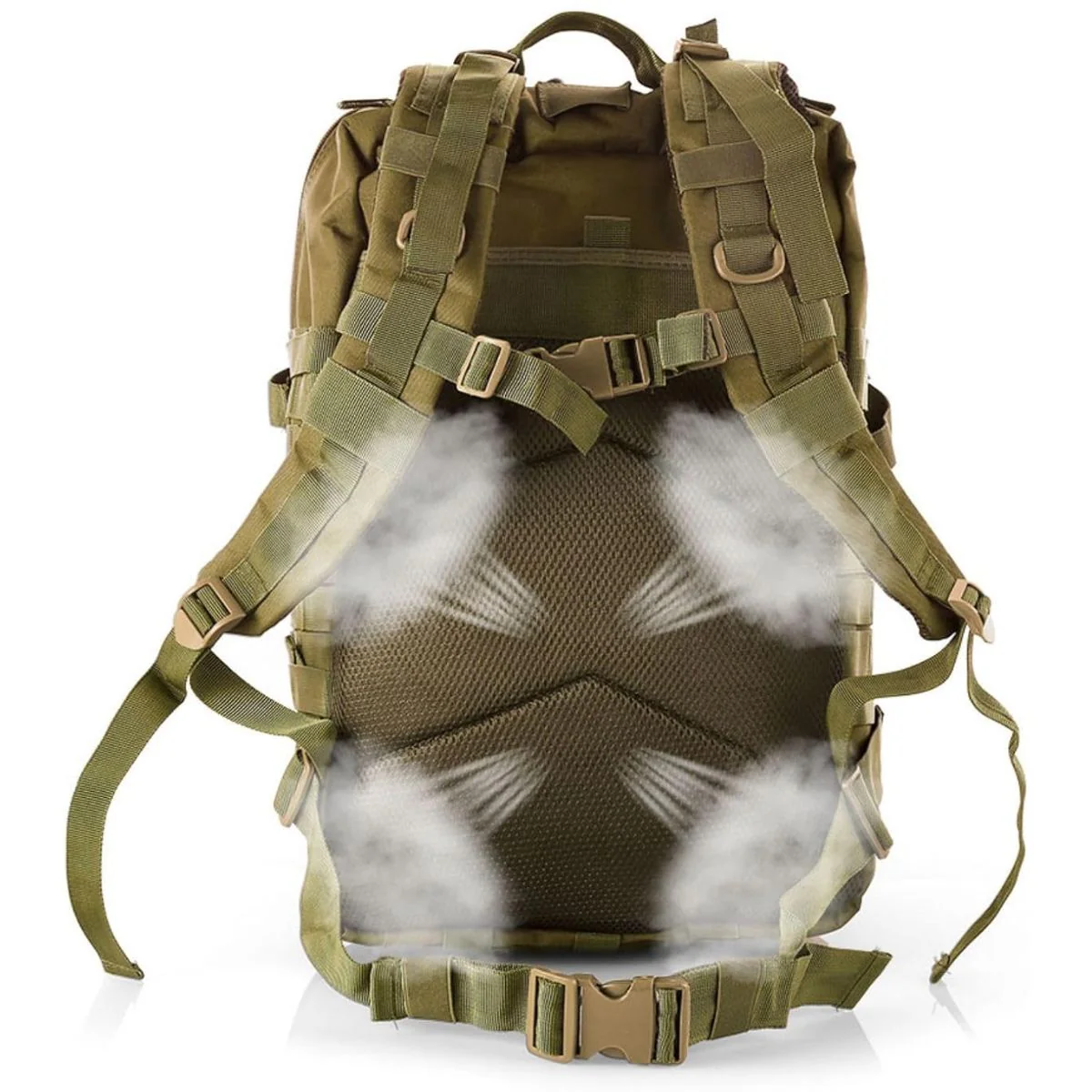 Mochila Táctica Militar De 45L. Backpack Con Sistema MOLLE. Bolso Impermeable Y Resistente. Color Caqui. - Image 5