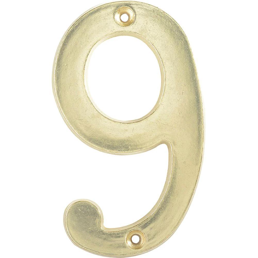Numero 9 Slim 4" Latón Brillante Lock - Image 2
