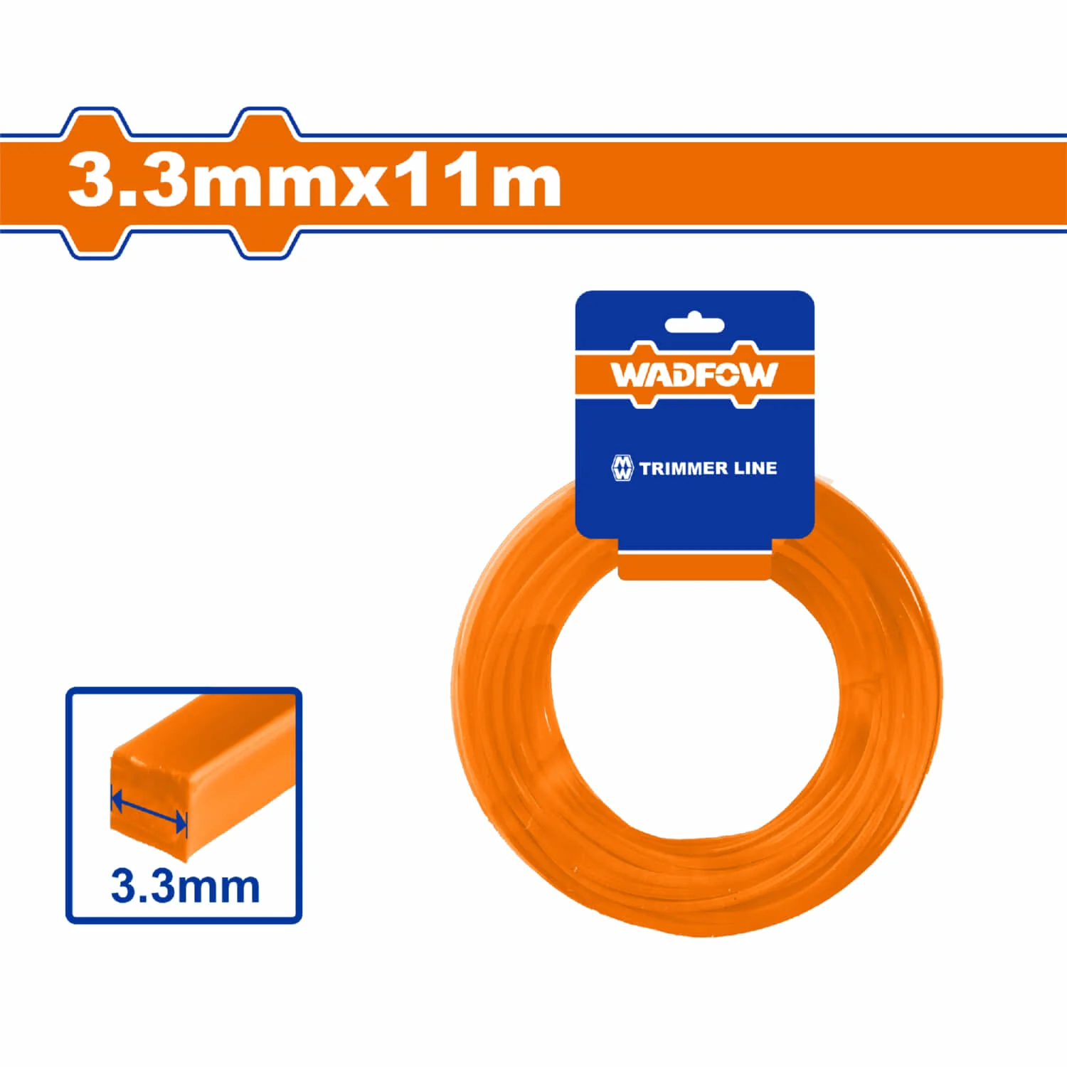 Nylon Cuadrado Para Desmalezadora (Guira). 3.3 Mm. 11M