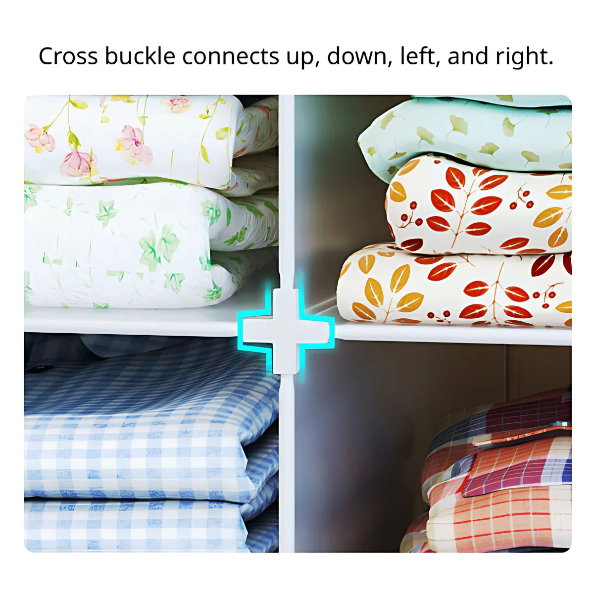 Organizador De Closet Baño Toallas. Estantes Apilables Para Armario Lavandería. 2 Columnas 2 Capas. 55X37x37cm. - Image 3