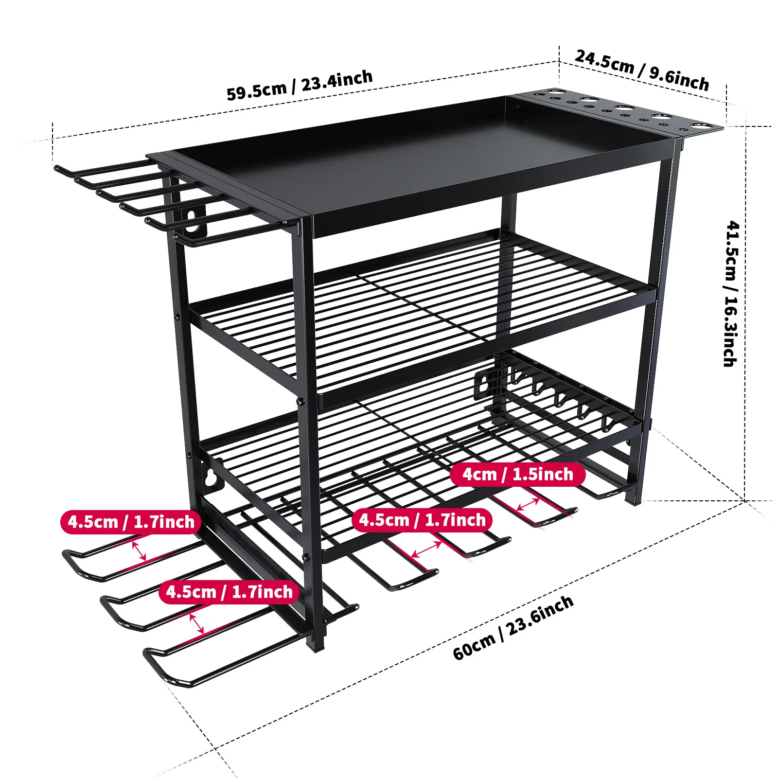 Organizador De Herramientas Con Soporte De Pared. De 4 Niveles Con Soporte Para Taladros. Para Garaje O Taller. Estante Rack. - Image 5