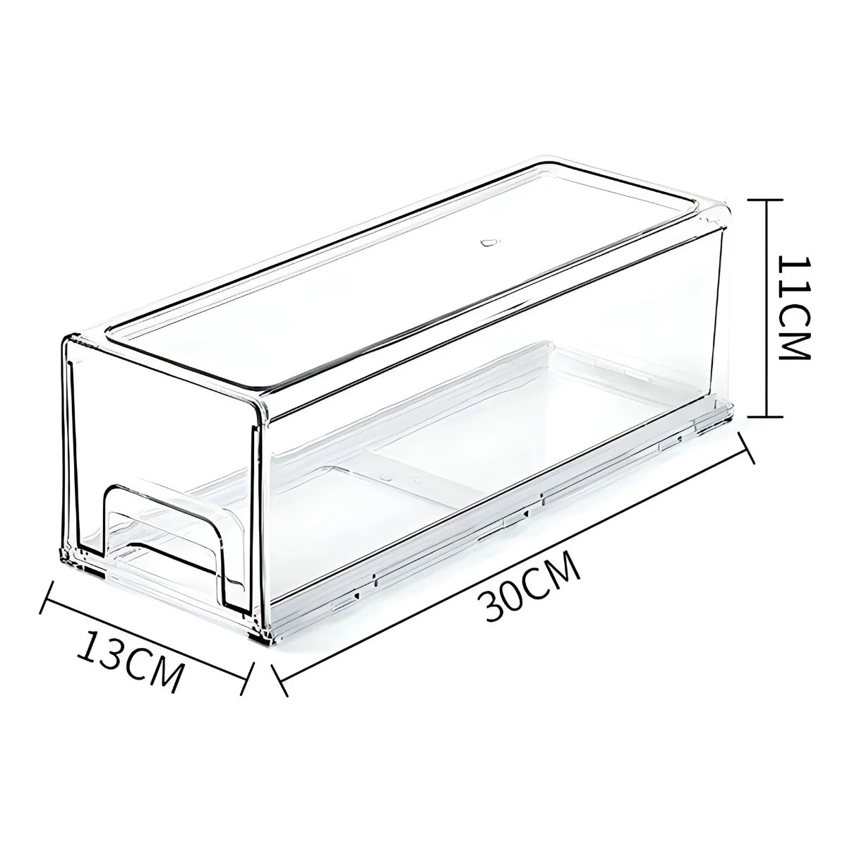 Organizador De Nevera Transparente Mediana. Gaveta De Almacenamiento Para Alimentos (30X13 X11cm). Caja De Acrilico Para Refrigerador - Image 2