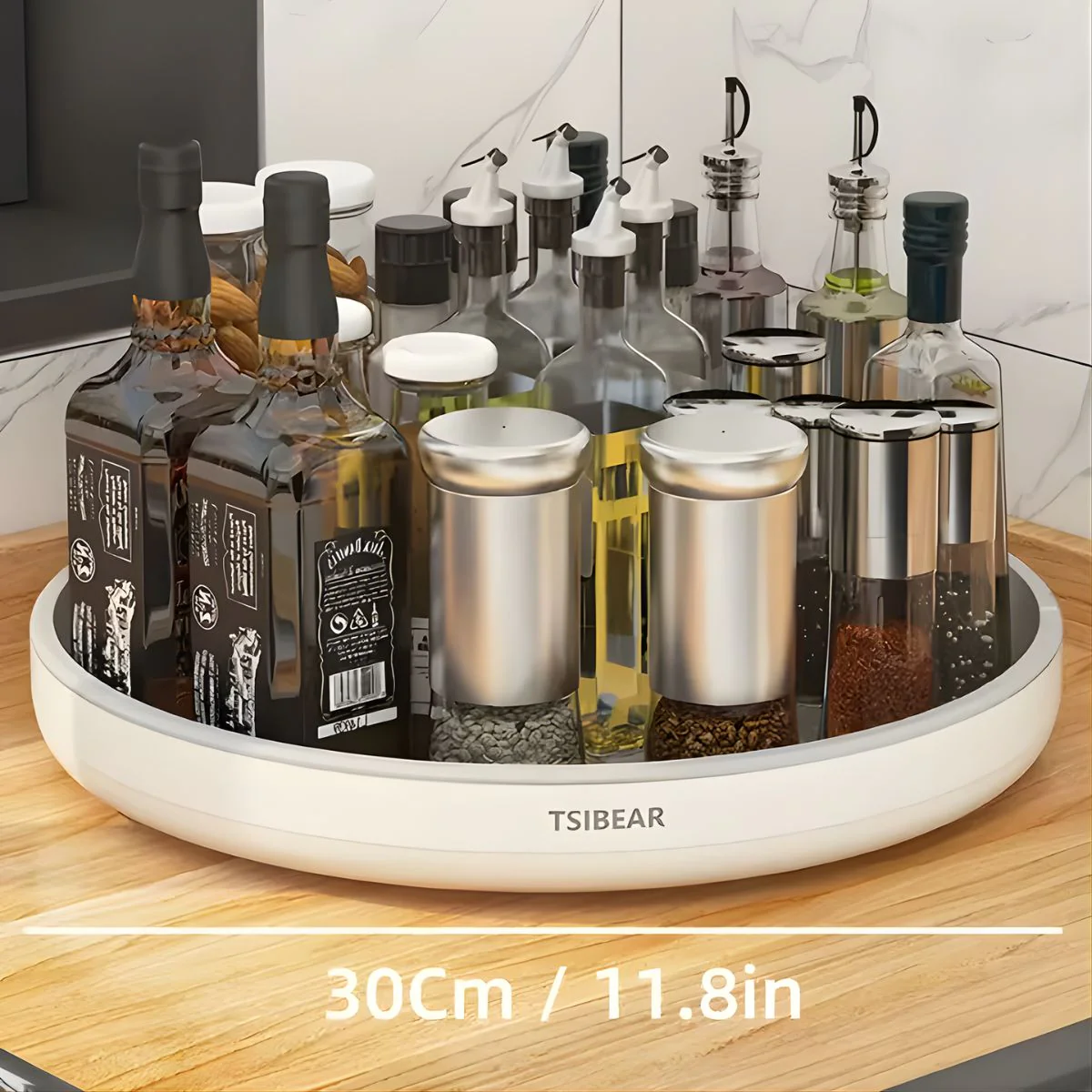 Organizador Giratorio De 30 Cm Para Cocina O Baño. Bandeja De 360° Para Especias, Cosméticos Y Almacenamiento. - Image 4