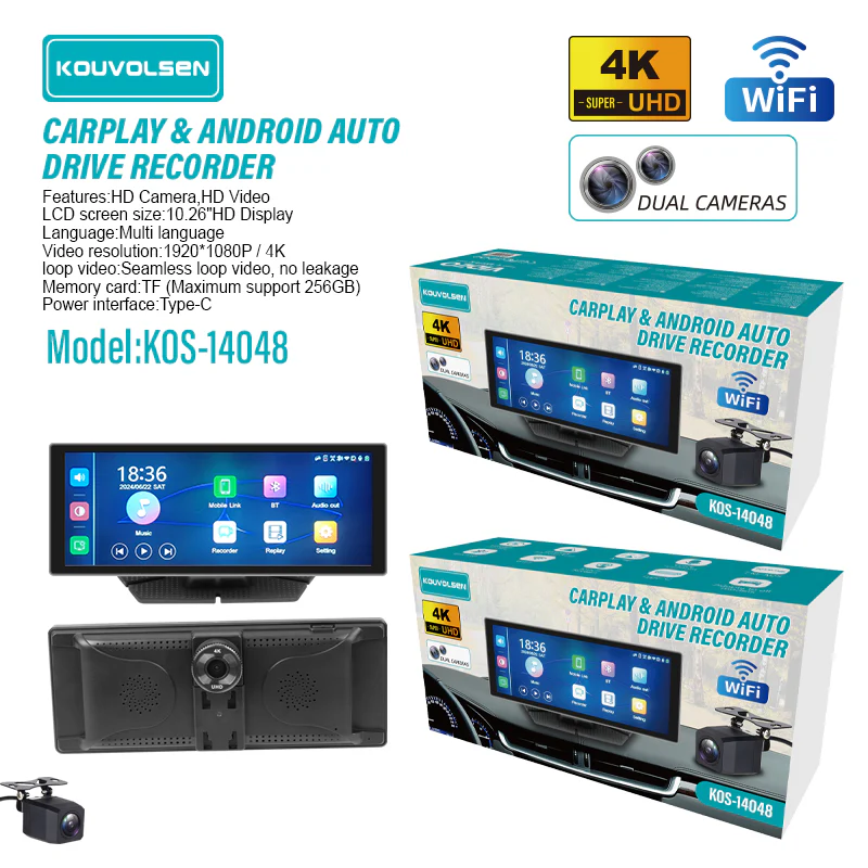 Pantalla Para Auto 9.25” Con Apple Carplay Y Android Auto. Dash Cam 4K Dual Con Wifi Y Cámara Trasera. Grabación UHD Con Pantalla Táctil. - Image 2