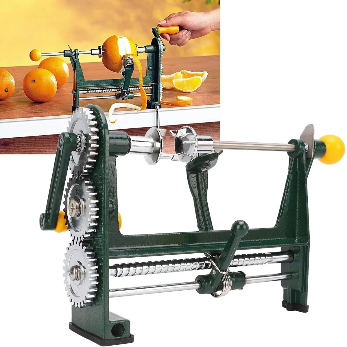 Pelador Manual De Frutas. Máquina Para Pelar Naranjas De Acero Inoxidable.