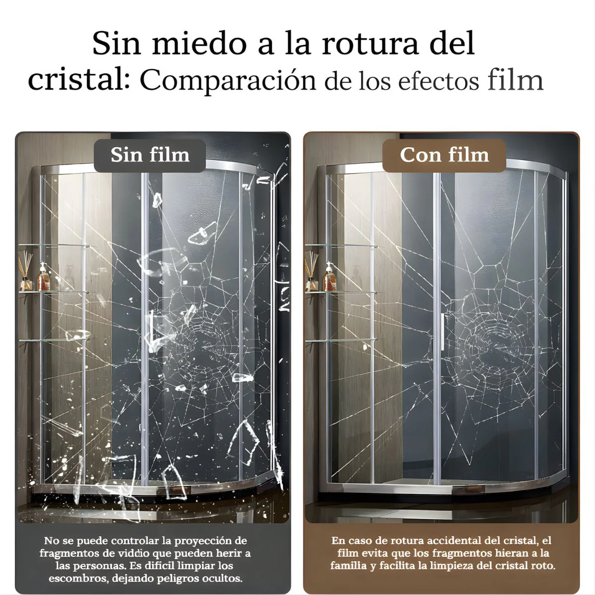 Película De Seguridad Para Vidrios Antiexplosión. Film Protector Transparente 4Mil. Lámina De Seguridad Invisible Sin Reflejos (100Cmx5m). - Image 3