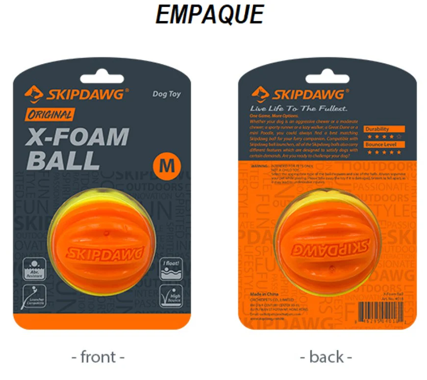Pelota Resistente X-FOAM Naranja Para Mascota - Image 2