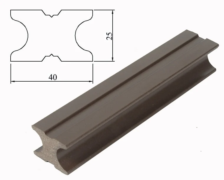 Perfil Vigueta WPC Para Montaje Piso Deck Exteriores 25X40x2900 Mm