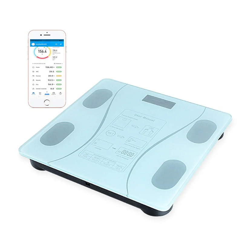 Bascula Pesa De Baño Electrónica Smart App De Vidrio. 0.1 - 180Kg Balanza