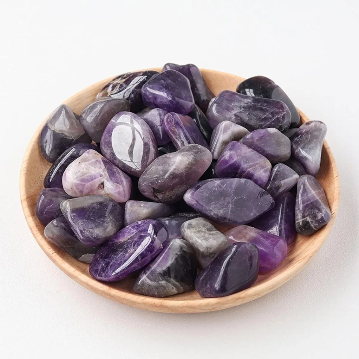 Piedras Decorativas Amatista Pulida Para Jardín, Macetas, Decoración. (500 Gramos). 15-20 Mm