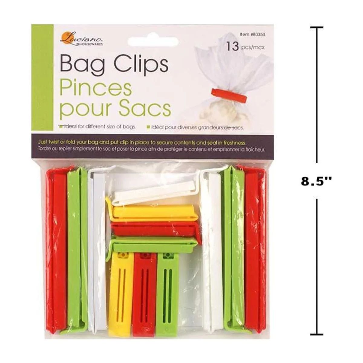 Pinzas Para Cerrar Bolsas Luciano De 13 Piezas, 4 Col - Image 3