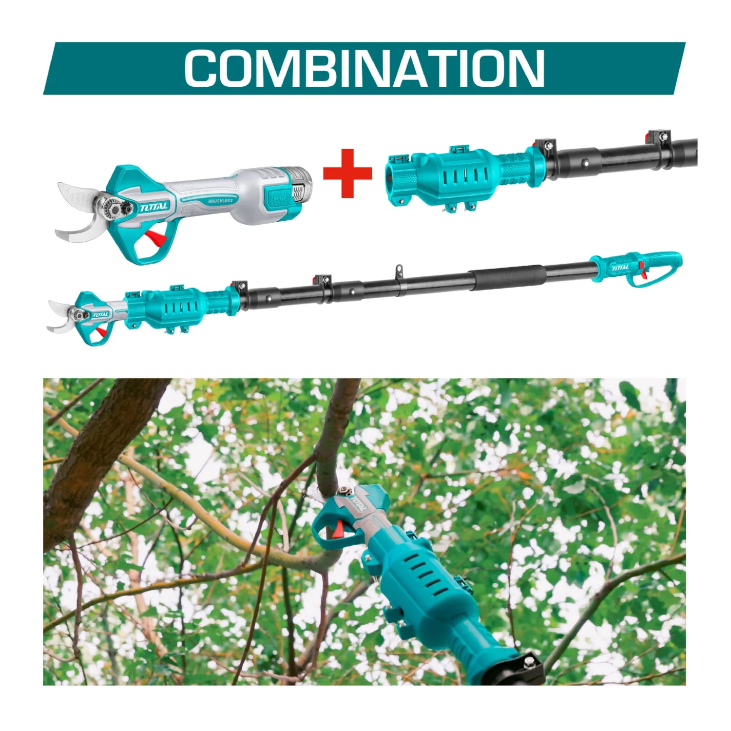 Poste Podador Extensible 16V Para Máquinas 1.7M-2.2M Compatible Con Tijeras De Podar TSSLI16258 TSSLI162581 Batería Y Cargador Por Separado. - Image 2