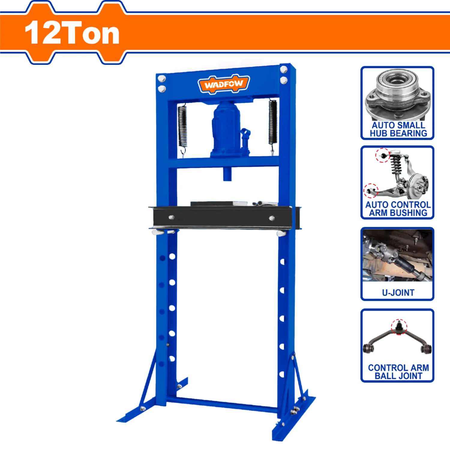 Prensa Hidráulica Capacidad 12T. Rango De Trabajo 0 ~ 610 Mm. Prensa De Taller.