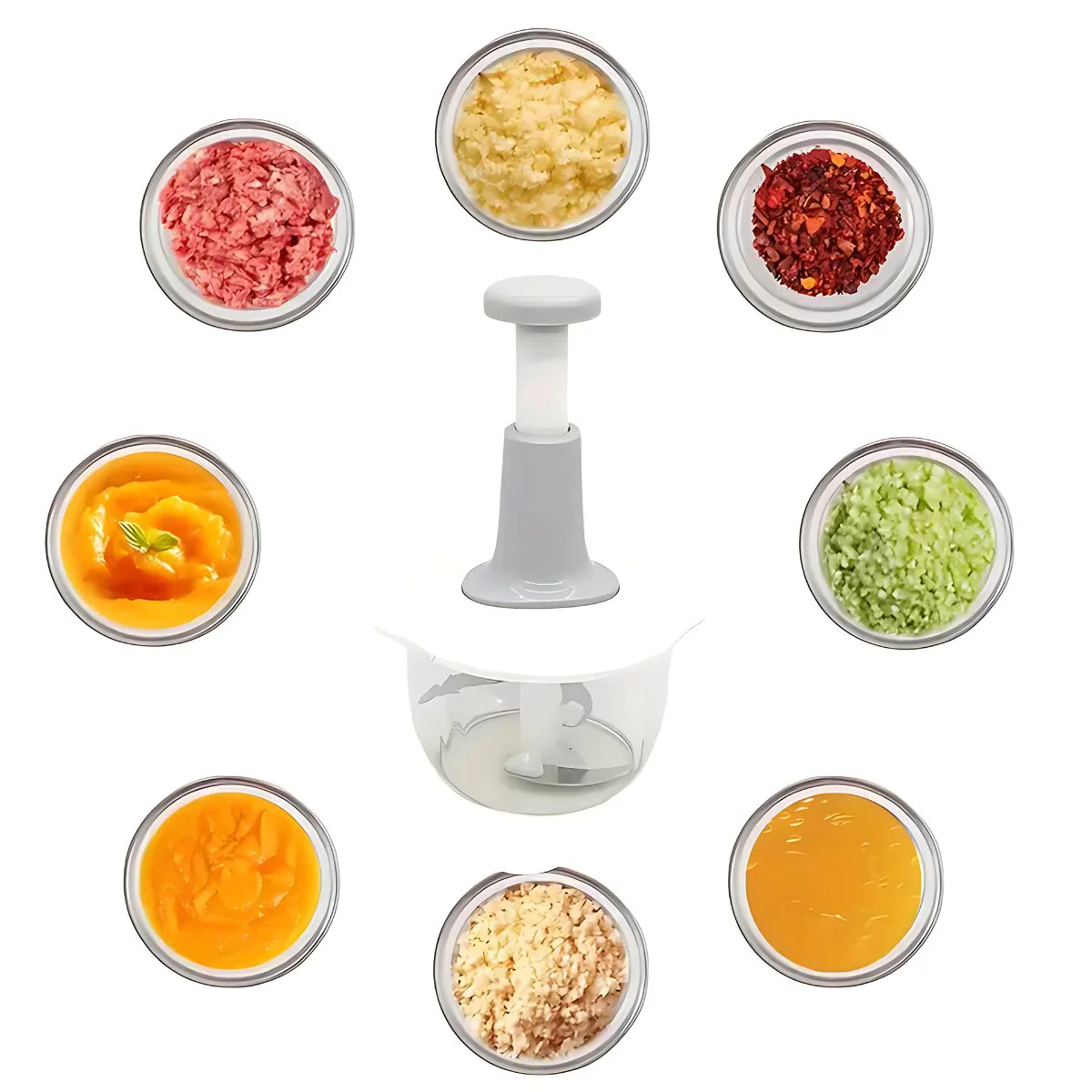 Procesador Picador De Alimentos Manual Con Cuchillas De Acero Inoxidable 1.5L Triturador Picador De Verduras, Frutas Y Carnes. - Image 2