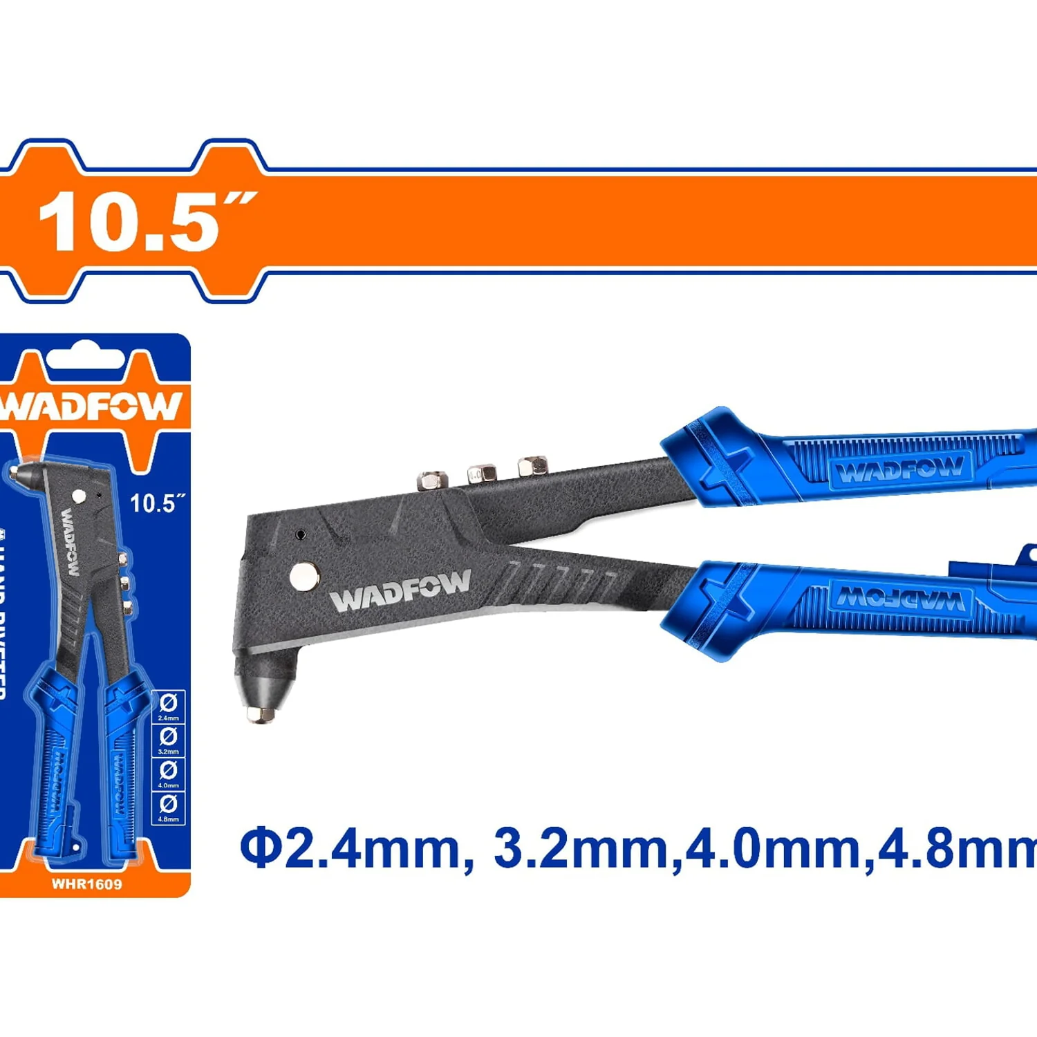 Remachadora Manual De 10.5" Cuerpo De Aluminio. Compatible Con Remaches (2.4Mm,3.2Mm,4Mm,4.8Mm) - Image 2