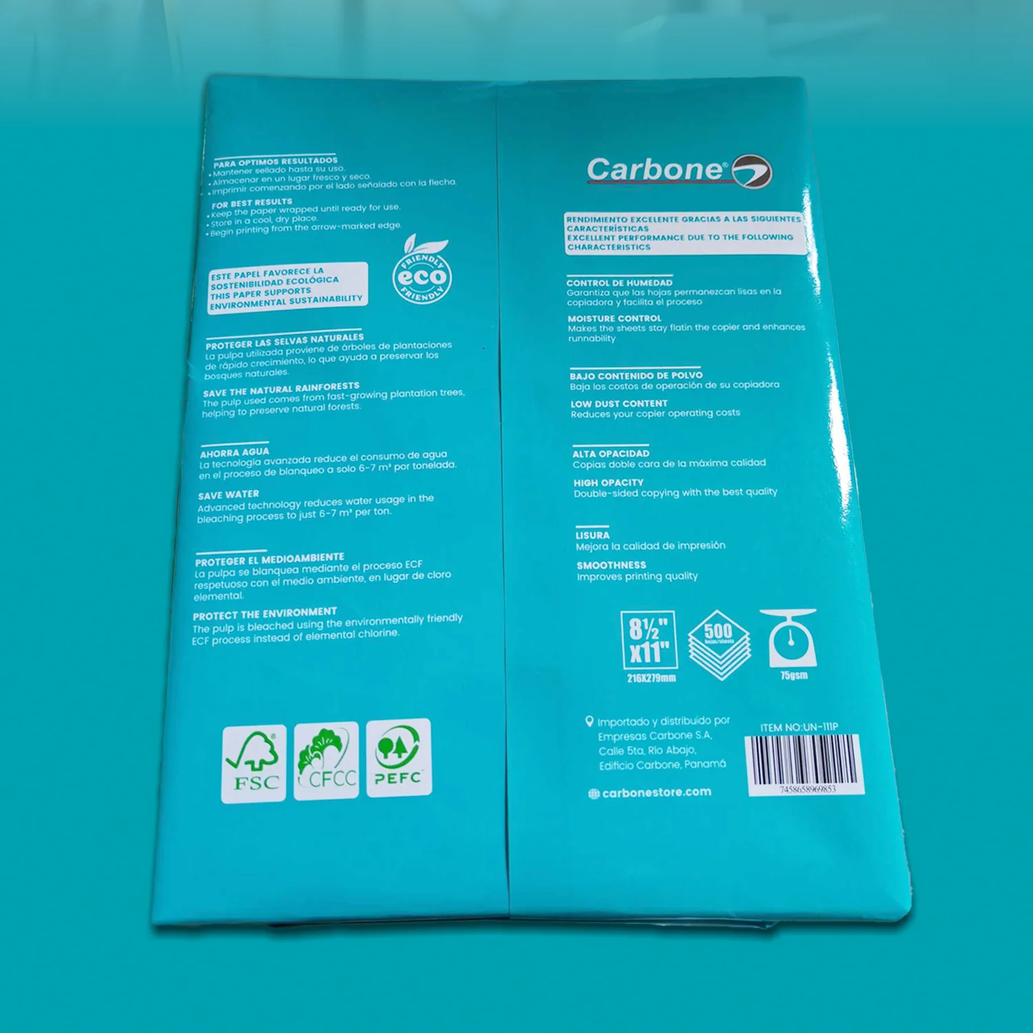 Resma Hojas De Papel Bond Tipo Carta 8 1/2 X 11 - 500 Hojas 75Gsm Marca Carbone - Image 4